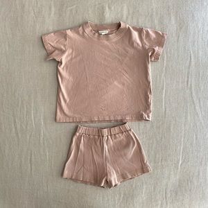 Girls Summer & Storm pale pink t-shirt shorts set size 3 years